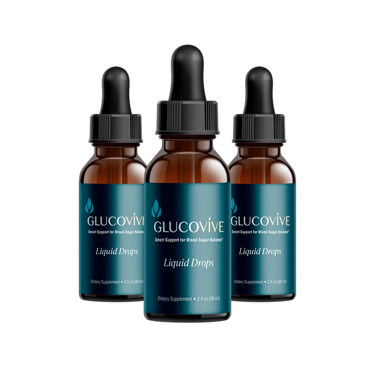 Glucovive liquid drops three-bottle package from the official website